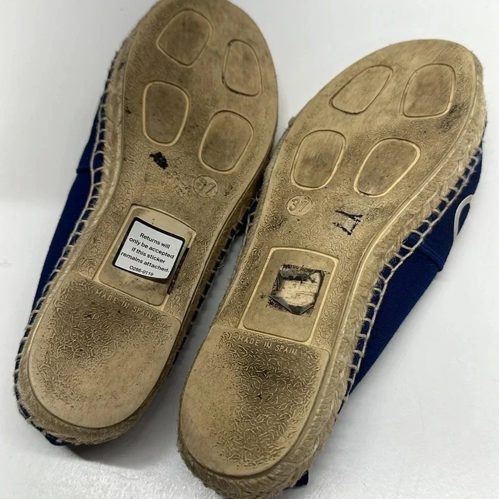 Kenzo Paris Espadrilles Flats Shoes Logo Slip On Royal Blue Women's Size 37 US 6 - Picture 8 of 10